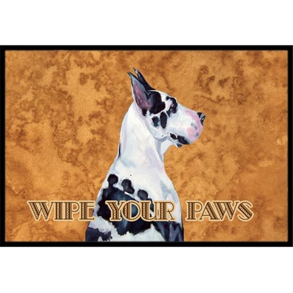 Carolines Treasures Carolines Treasures LH9447MAT 18 X 27 In. Harlequin Great Dane Wipe Your Paws Indoor Or Outdoor Mat LH9447MAT - main
